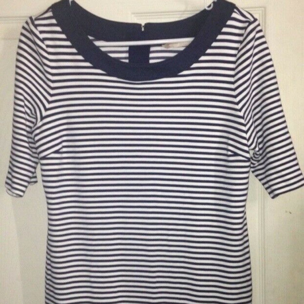 Banana Republic Navy Blue and White Striped dress